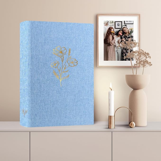 Holoary Photo Album 4x6 300 Photos, 300 Pockets 4”x6” Picture Album, Linen Fabric Cover Big Picture Book for Photos with Writing Area, 4x6 Photo Albums for Family Weddings Travel Memories(Blue) - Image 8