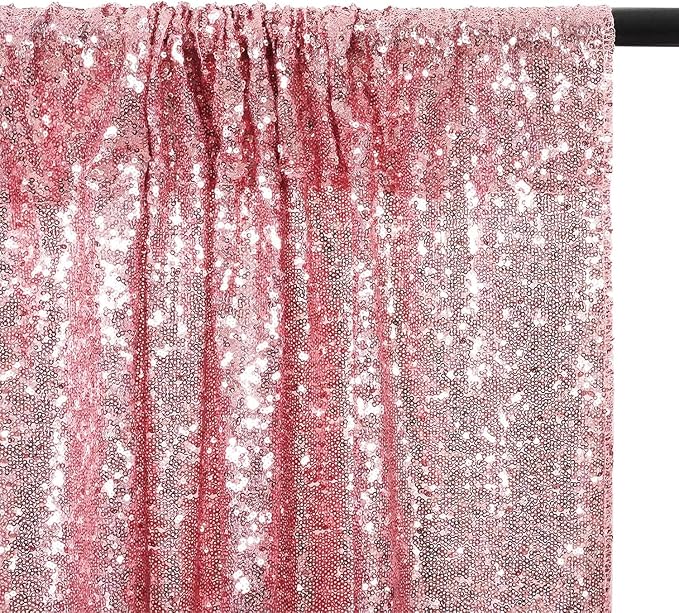Poise3EHome 8FT x 8FT Sequin Photography Backdrop Curtain for Party Decoration, Fuchsia Pink - Image 6