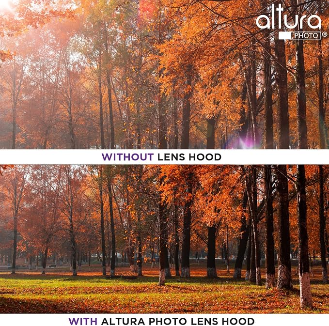 Altura Photo 58mm Camera Lens Hood for Canon Rebel T7, T6, EOS Accessories | Blocks Glare & Protects Your Lens from Bumps, Easy Snap-On Fit - Image 6