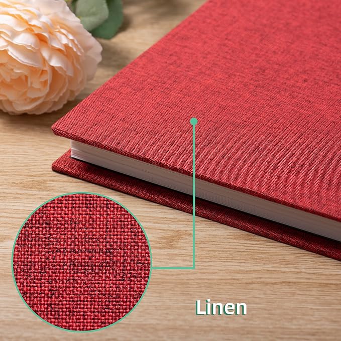 Large Photo Album Self Adhesive Scrapbook Album for 4×6 8×10 Pictures DIY Magnetic Linen Cover Album 40 Pages for Family Wedding Gifts with Metal Pen and Plastic Board - Image 4