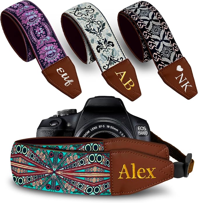 Art Tribute Custom Camera Strap - Add Your Text and We Make It Especially For You Get Your Own Personalized Gift Rhombus Boho Camera Strap, No Shipping Cost! by ArtTribute