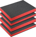 Outus 4 Pcs Cuttable Polyurethane Foam Pads Craft Foam Insert for Cases Packing Padding Camera Toolbox Storage(16 x 12 x 1.5 Inch, 16 x 12 x 2 Inch,Red, Black) by Outus