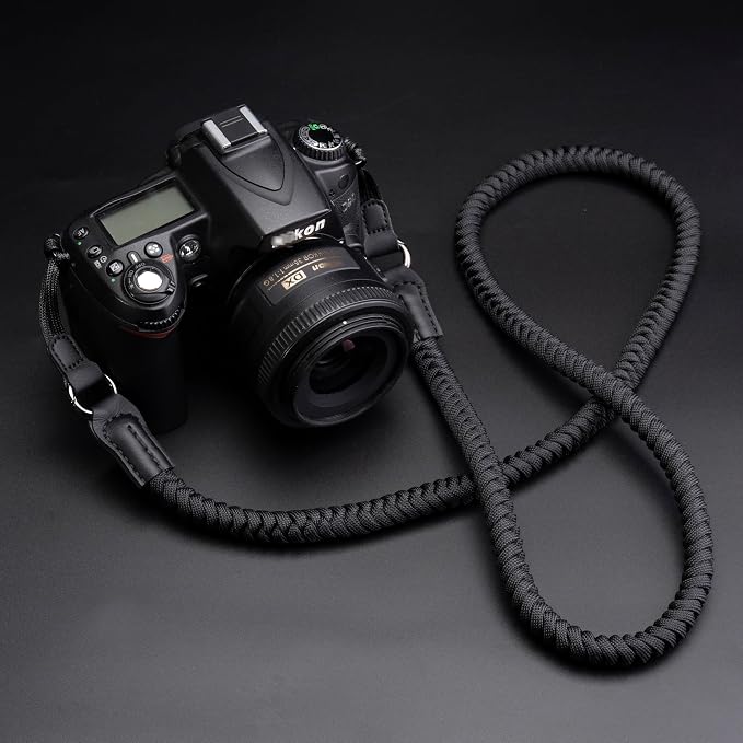 VKO Camera Strap,Quick Release Camera Shoulder Strap | Paracord Woven Portable Camera Neck Strap, for SLR DSLR Digital Mirrorless Camera(Black) - Image 4