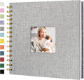 8"x8" Scrapbook Photo Album Linen Cover 20 Sheets 40 Pages White Paper | Gray Hardcover Kraft White Pages Memory Book, for Travel Wedding Guest Book Christmas Baby Shower Fits 4x6 & Instant Photos by Hiwhy