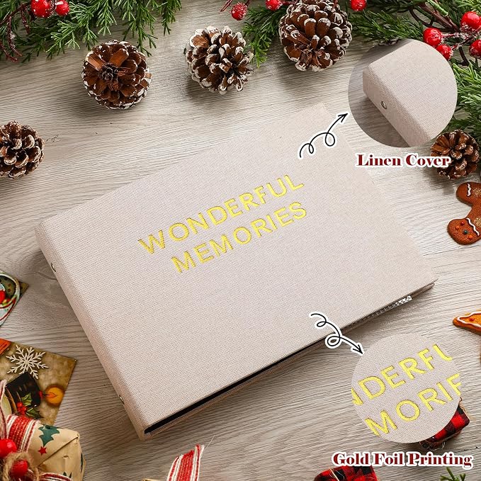 Spiareal Wonderful Memories Card Organizer Set Greeting Card Holder 6 x 8 Inches 100 Pages Stamping Binder Album Display Organization Storage for Memory Greeting Photo Gift - Image 4