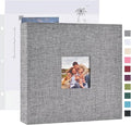 Mublalbum 8x8 Inch 3 Ring DIY Scrapbook Photo Album 40 Pages, Grey | 3 Ring Binder Scrapbook, Linen Cover, 20 Plastic Sleeves 40 Pages, Memory Book for Wedding, Baby, Family, DIY Projects by Mublalbum