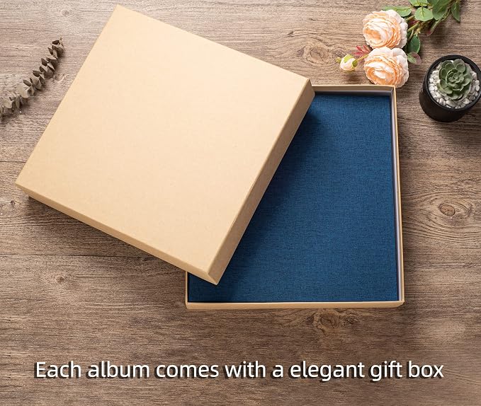 Large Photo Album Self Adhesive 4x6 5x7 3x5 8.5x11 Scrapbook Magnetic Album DIY Scrap Book Length 13 x Width 12.8 (Inches) 120 Sticky Pages Linen Cover DIY Photo Album (Blue) - Image 6