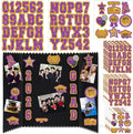 Glenmal 14 Sheets Graduation Photo Display Board Sticker Class of 2026 Purple Gold Picture Display Stickers Accessories for 2026 Grad Party College Board Photo Frame Decor (12x10inch, 8.3x8.3inch) by Glenmal