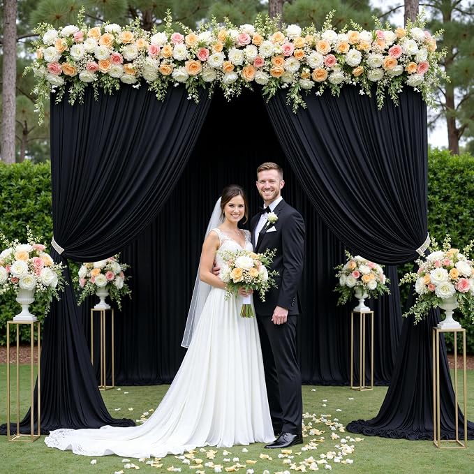 20x12 ft Black Backdrop Curtains for Weddings Parties, Birthdays and Photos - Image 2