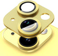 Suoman for iPhone 14 6.1 inch/iPhone 14 Plus 6.7 inch Camera Lens Protector, 9H Tempered Glass Film, [Does not Affect Night Shots] Metal Lens Protective Cover -Yellow by Suoman