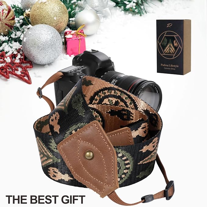 Padwa Lifestyle 2" Wide Classic Crazy Horse Art Cowhide Head Cotton Camera Straps for Photographers - Image 7