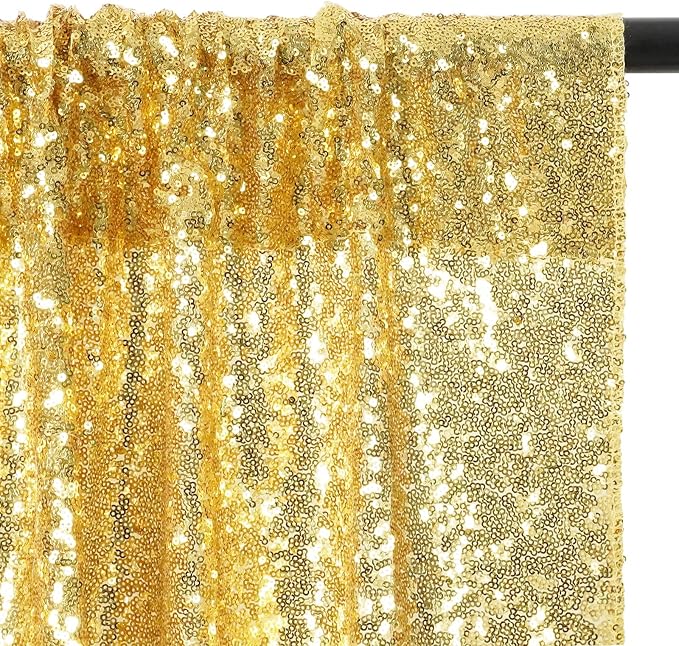 Poise3EHome 8FT x 10FT Sequin Photography Backdrop Curtain for Party Decoration, Golden - Image 7