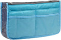 Vercord Purse Organizer Insert for Handbags Bag Organizers Inside Tote Pocketbook Women Nurse Nylon 13 Pockets Blue Small by Vercord