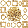 Vicenpal 120 Pcs Gold Mini Vintage Picture Frames Bulk | Small Vintage Photo Frames, Antique, Resin, Baroque, Ornate, Cute Wallet Size, for DIY Jewelry Gifts Christmas Wedding Decor by Vicenpal