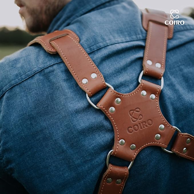Dual Camera Harness Leather Camera Strap DSLR/SLR, All-Day Comfort - Image 8