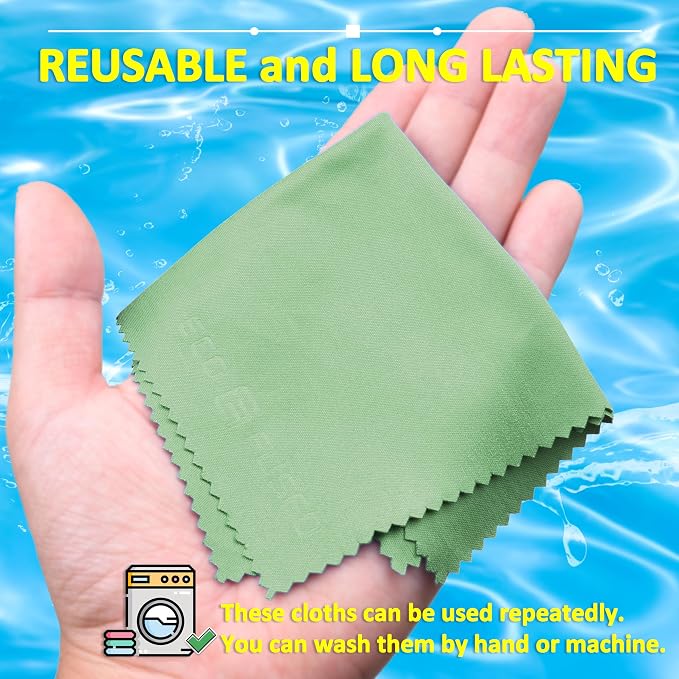 Eco-Fused Microfiber Cleaning Cloths - 12 Pack - Ideal for Cleaning Glasses, Spectacles, Camera Lenses, iPad, Tablets, Smartphones, iPhone, Android Phones, Laptops, LCD Screens - Image 4