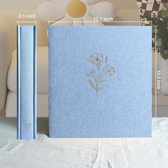 Holoary Photo Album 4x6 500 Photos 5 Pictures Per Page, 500 Pockets 4”x6” Picture Album, Linen Fabric Cover Big Picture Book for Photos, 4x6 Photo Albums for Family Weddings Travel Memories(Blue) - Image 2