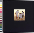 potricher Photo Album 4x6 Pictures, 600 Pockets, Linen Cover, Black | Linen Cover, Front Window, Large Capacity 4x6 Picture Albums, Photo Book for Family, Wedding, Anniversary, Baby, Keepsake by potricher