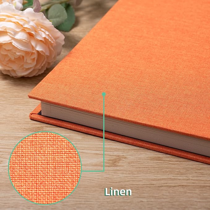 Large Photo Album Self Adhesive Scrapbook Album for 4×6 5×7 8×10 Pictures DIY Magnetic Linen Cover Album 60 Pages for Family Wedding Gifts with Metal Pen and Plastic Board - Image 4