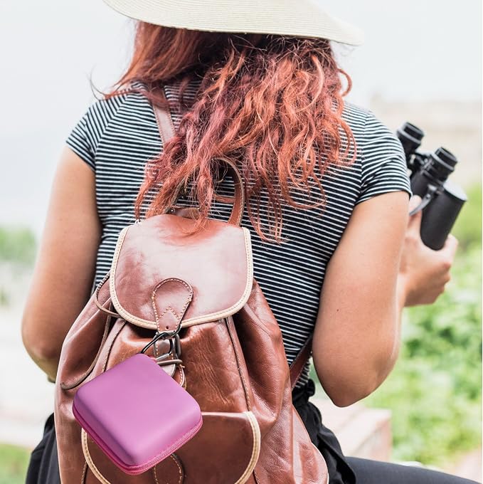 Hard Travel Carrying Mic Case Wireless Lavalier Microphone Case with 3 Slots for Wireless Lavalier Microphone Lapel clip-on Mic (Pink) - Image 5