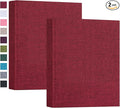 Mublalbum 2 Pack Small 8x10 Photo Album, 52 Pockets, Linen Cover,Red | Linen Cover, Portable Mini Picture Book, Holds 52 Vertical Pockets for Artwork Postcards, Picture Storage by Mublalbum