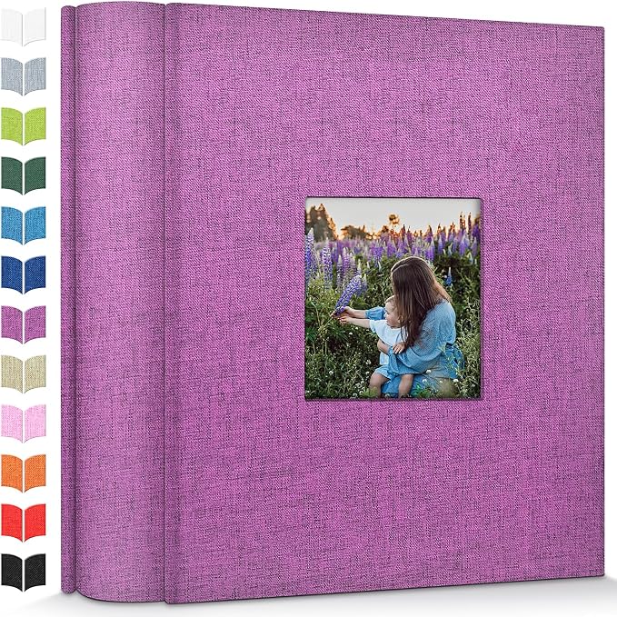 Artfeel Photo Album 4x6 with 1000 Pockets,Slip-in Picture Albums,Linen Cover Memory Book with Front Window,White Page Vertical Photo Book for Wedding,Family,Anniversare,Baby,Vacation by Artfeel