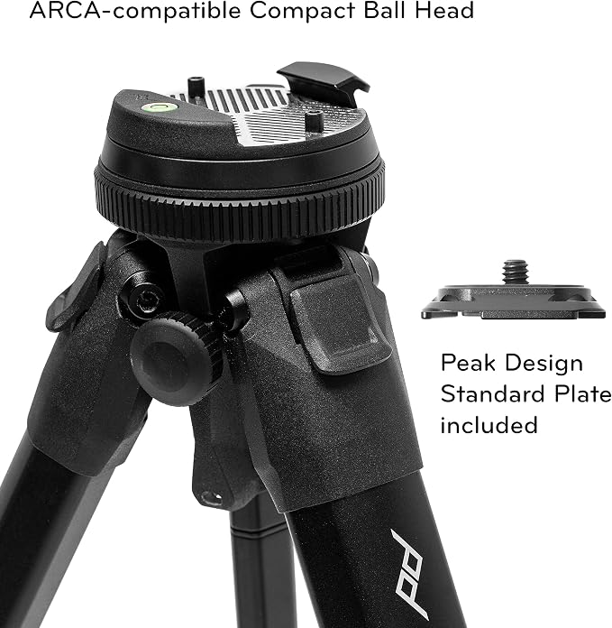 Peak Design Travel Tripod, Aluminum, Compact Design, Quick Setup and Takedown, Pro-Level Stability, Ergonomic Ball Head, Compact and Portable Travel Tripod for Camera and Phone, 20 lb Capacity - Image 5