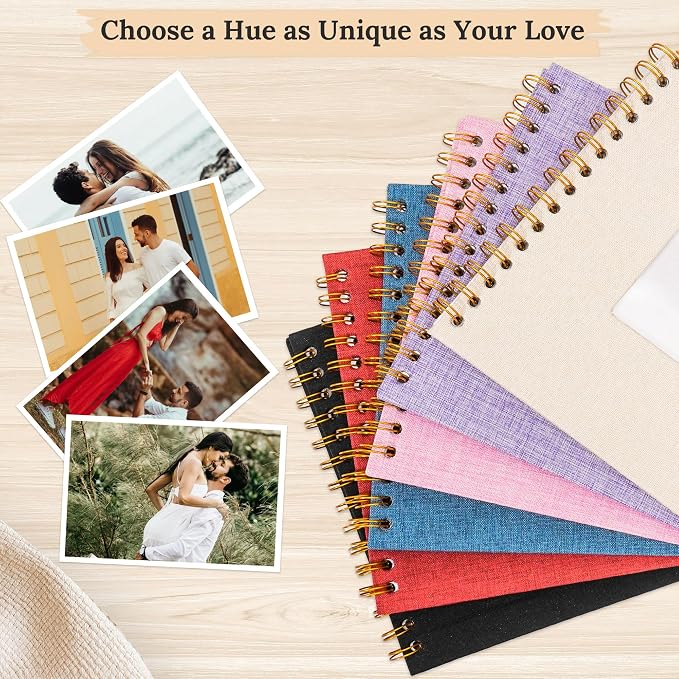 8"x8" Scrapbook Photo Album Linen Cover 20 Sheets 40 Pages White Paper | Navy Hardcover Kraft White Pages Memory Book, for Travel Wedding Guest Book Christmas Baby Shower Fits 4x6 & Instant Photos - Image 8