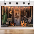 Western Cowboy Backdrop 8×6ft,WildWest Rustic Barn Rodeo Photography Banner by Dormirpilow