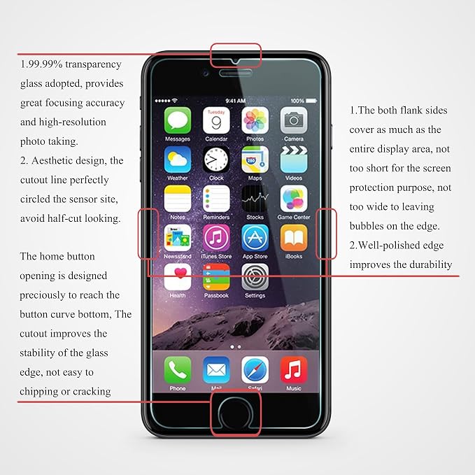 Ailun 3 Pack Screen Protector for iPhone 8 Plus, 7 Plus, 6s Plus, 6 Plus | 5.5 Inch, Case Friendly, Tempered Glass - Image 3