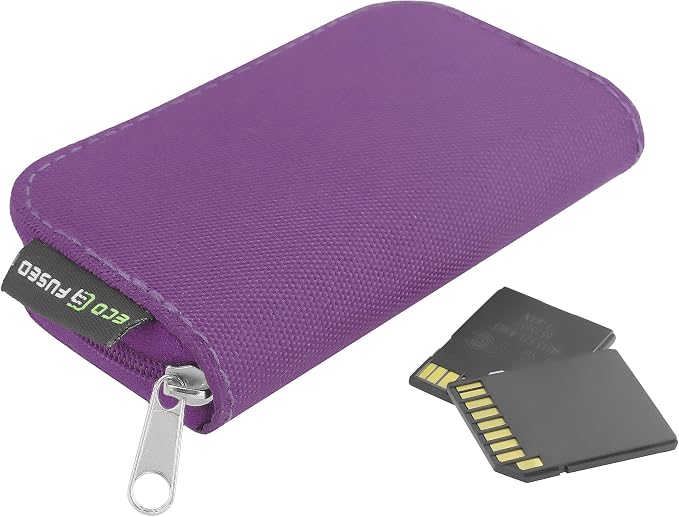 Eco-Fused Memory Card Case - Fits up to 22x SD, SDHC, Micro SD, Mini SD and 4X CF - Holder with 22 Slots (Purple / 22 Slots - 1 Pack) - Image 3