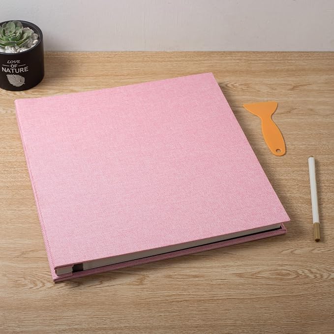 Large Photo Album Self Adhesive Scrapbook Album for 4×6 5×7 8×10 Pictures DIY Magnetic Linen Cover Album 60 Pages for Family Wedding Gifts with Metal Pen and Plastic Board - Image 6
