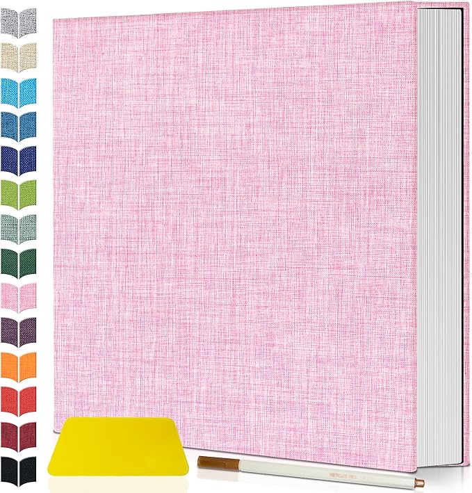 Artfeel Photo Album Self Adhesive Scrapbook,Large Photo Book for 4x6,5x7,8x10 Pictures,DIY Album for Baby Wedding Family Travel Birthday,with Metallic Pen and Scraper by Artfeel