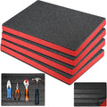 Outus 4 Pcs Cuttable Polyurethane Foam Pads Craft Foam Insert for Cases Packing Padding Camera Toolbox Storage(16 x 12 x 1 Inch,Red, Black) by Outus