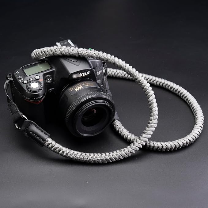 VKO Camera Strap,Quick Release Camera Shoulder Strap | Paracord Woven Portable Camera Neck Strap, for SLR DSLR Digital Mirrorless Camera(Grey) - Image 7