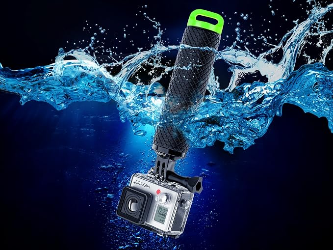 Floating Hand Grip Waterproof Monopod for GoPro Hero 13 12 11 10 9 8 7 6 5 | Compatible with Hero Session Black Silver Handler & Handle Mount Accessories Kit for Water Sport & Action Cameras (Green) - Image 5