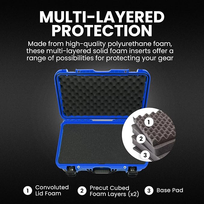 NANUK 935 Hard Case with Cubed Foam for Camera & Lenses – Waterproof Protective Equipment Case with Wheels, 22” x 14” x 9” – Dustproof and Impact Resistant, Carry-On Approved for Most Airlines – Blue - Image 3