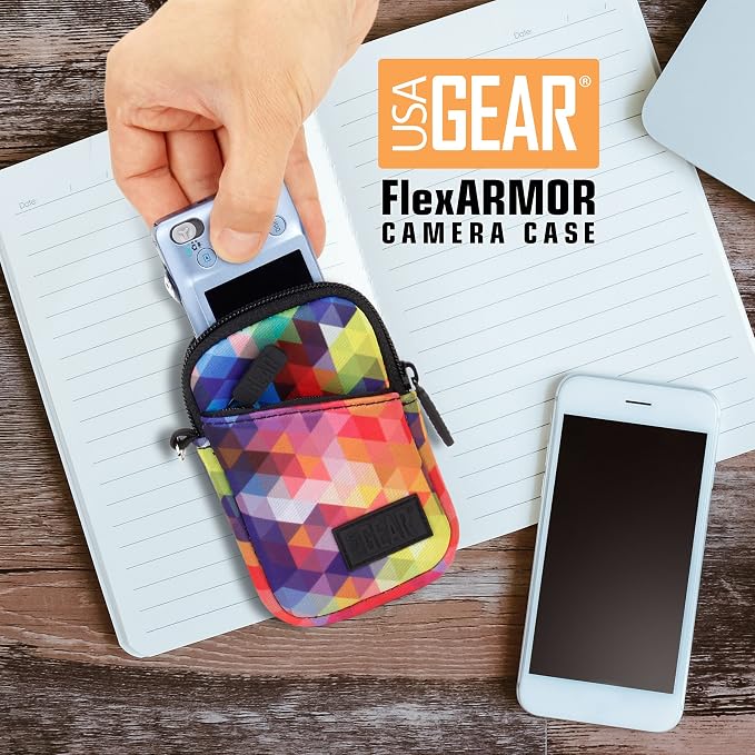 USA Gear Small Camera Pouch with Wrist Strap, Belt Loop - Small Digital Camera Case Fits Canon Powershot, Sony Cybershot, Nikon Coolpix, Kodak PIXPRO, G7 Mark iii - Fits 4.5 Inch Models - Image 8