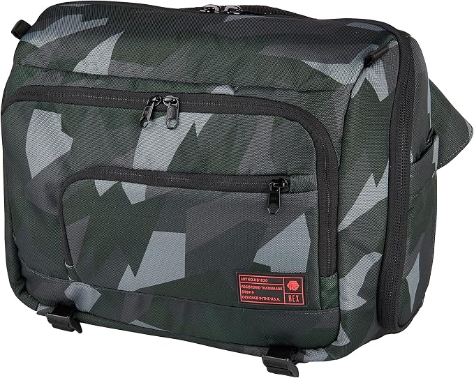 HEX Ranger DSLR XL Camera Sling – with Adjustable Carry Straps, Ample Interior Dividers, Water-Resistant Fabric, YKK Premium Zippers & More – Glacier Camo by HEX