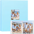 Aevdor 11x14 Photo Album and Art Portfolio, 64 Photos, Linen Cover, Blue | Front Display Window, Clear 11x14 Sleeves for Oversized Prints, Certificates, Artwork & Drawings by Aevdor