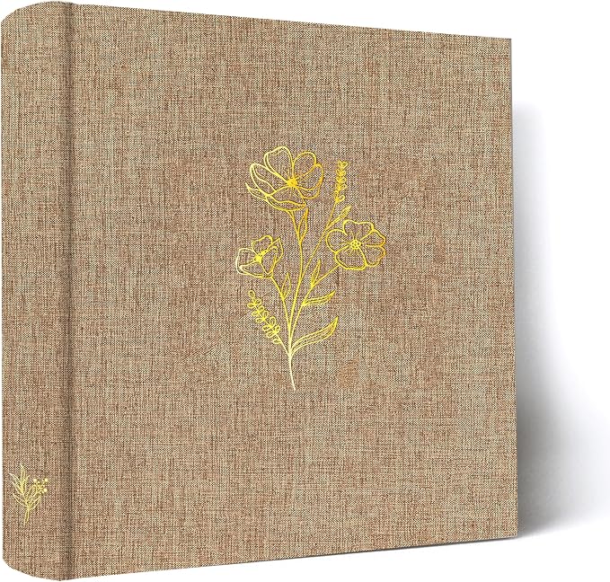 Holoary Photo Album 4x6 200 Photos, 200 Pockets 4”x6” Picture Album, Linen Fabric Cover Big Picture Book for Photos with Writing Area, 4x6 Photo Albums for Family Weddings Travel Memories(Khaki) by Holoary