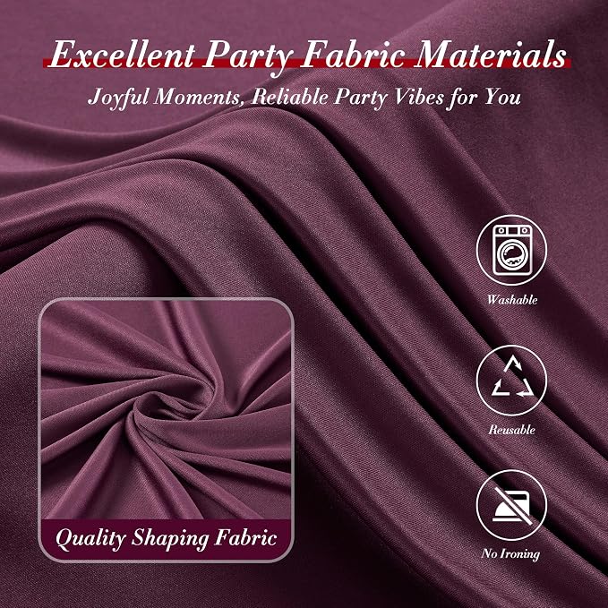 40 ft x 10 ft Wrinkle Free Maroon Backdrop Curtain for Parties, Polyester Burgundy Photo Backdrop Drapes 8 Panels 5x10ft for Baby Shower Wedding Birthday Party Engagement Ceremony Decoration - Image 4