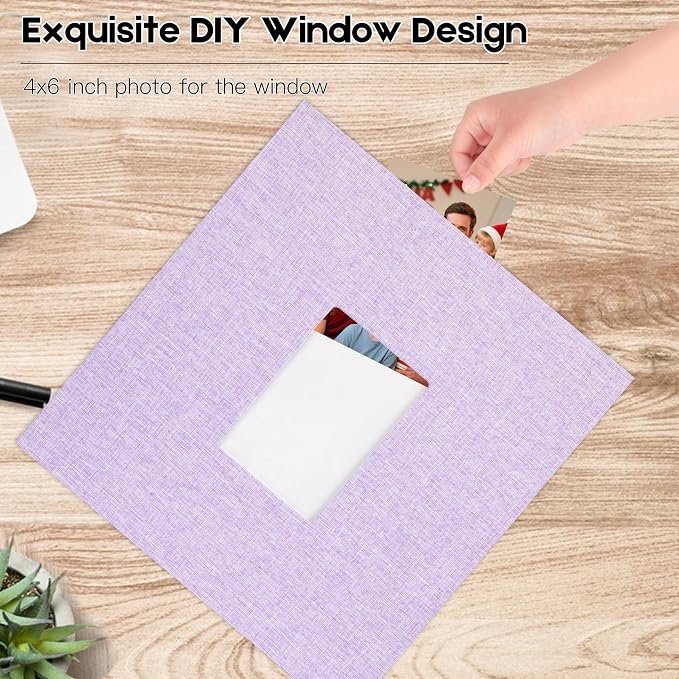 Extra Large Capacity 4x6 Photo Album, Holds 1000 Photos, Purple | Linen Hardcover, Horizontal & Vertical 4x6 Pockets, Removable Acid-Free Pages, Front Display Window, Family, Wedding & Travel - Image 6