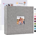 Mublalbum 12x12 Inch 3 Ring DIY Scrapbook Photo Album 80 Pages, Grey | 3 Ring Binder Scrapbook, Linen Cover, 40 Plastic Sleeves 80 Pages, Memory Book for Wedding, Baby, Family, DIY Projects by Mublalbum