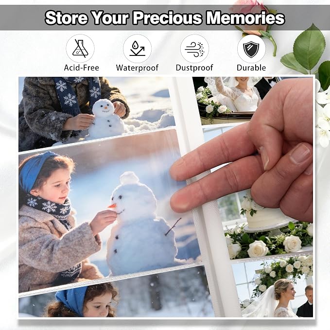 Aevdor 2 Pack 4x6 Photo Albums, Holds 600 Photos, Linen Cover, Grey | Linen Hardcover, Slip-In Pockets, Acid-Free & PVC-Free, Store Wedding Baby Vacation Memories - Image 3