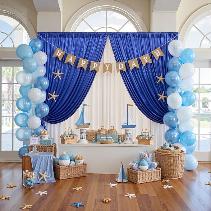 10x10ft Thick Royal Blue Glitter Backdrop Curtain Panels for Parties, Wrinkle Free Sequin Sparking Photo Backdrop Drapes, 2 Panels 5x10ft Shimmer Back Drop Cloth for Wedding Birthday Photography - Image 8