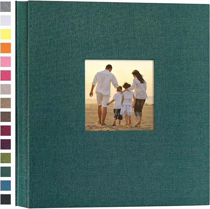 potricher Photo Album 4x6 Pictures, 600 Pockets, Linen Cover, Dark Green | Linen Cover, Front Window, Large Capacity 4x6 Picture Albums, Photo Book for Family, Wedding, Anniversary, Baby, Keepsake by potricher