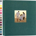 potricher Photo Album 4x6 Pictures, 200 Pockets, Linen Cover, Dark Green | Linen Cover, Front Window, Large Capacity 4x6 Picture Albums, Photo Book for Family, Wedding, Anniversary, Baby, Keepsake by potricher