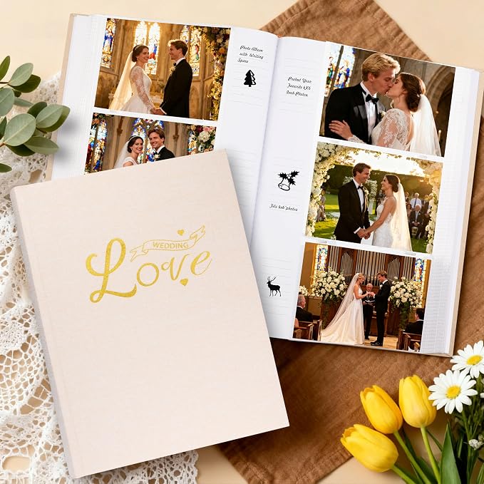 Photo Album 4x6 Wedding with Writing Space for 450 Photos Linen Cover Hardcover Horizontal, 4 x 6 Photo Album Picture Book for Kids Travel Family Baby Pictures Beige - Image 8
