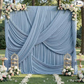 10x12 ft Dusty Blue Backdrop Curtains for Weddings, Birthdays and Photos | 2 Panels 5x12 ft, Wrinkle-Free Polyester Drapes, Washable, Ironable, 4 in Rod Pocket for Baby Showers Photography Background by PartyVillage